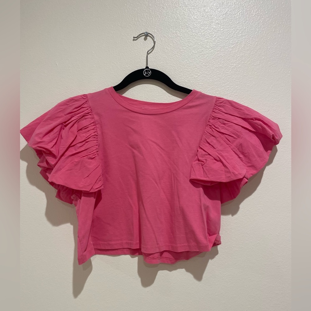 Cropped pink zara top